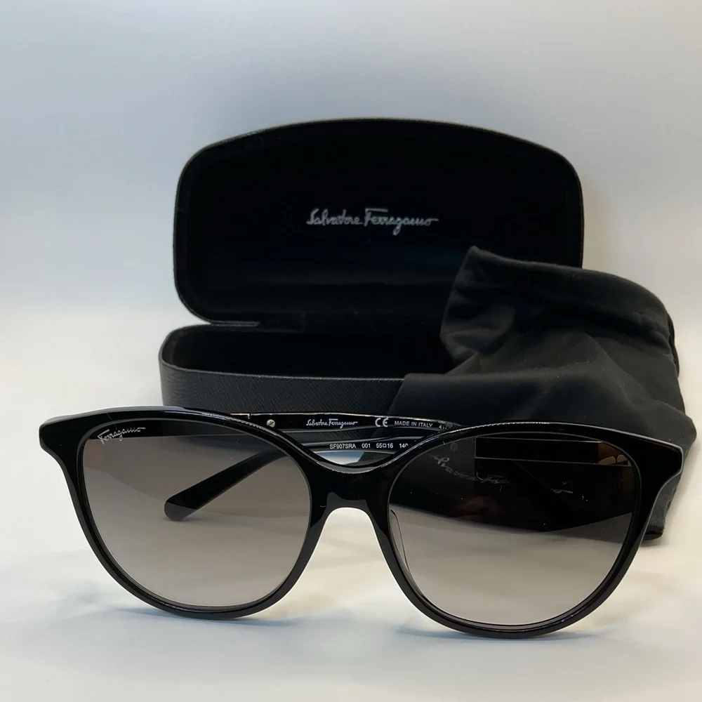 NEW Salvatore Ferragamo Sunglasses Black with Ombré lenses